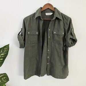 Linen Blend Button Down